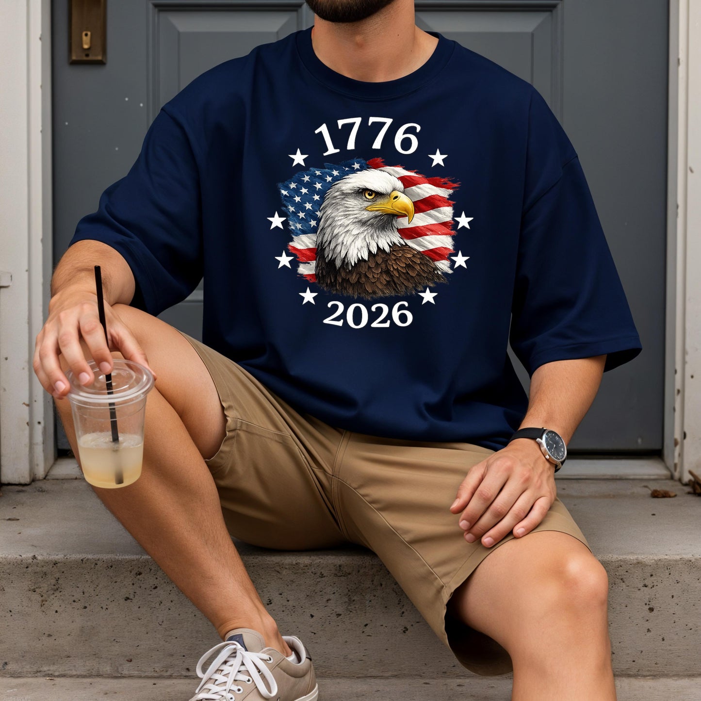 1776-2026 America 250th Anniversary T-Shirt, Patriotic USA Flag Eagle Tee, Made in USA Shirt, Fourth of July Shirt, Independence Day Gift | NI91