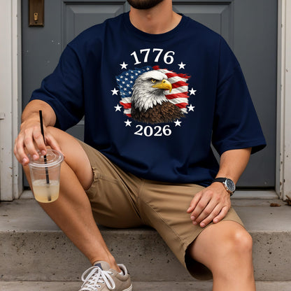 1776-2026 America 250th Anniversary T-Shirt, Patriotic USA Flag Eagle Tee, Made in USA Shirt, Fourth of July Shirt, Independence Day Gift | NI91