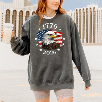 1776-2026 America 250th Anniversary T-Shirt, Patriotic USA Flag Eagle Tee, Made in USA Shirt, Fourth of July Shirt, Independence Day Gift | NI91