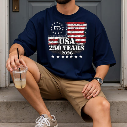 USA Semiquincentennial 250 Years Shirt,American Eagle Patriotic Tee,1776-2026 Freedom Celebration Shirt,Vintage USA Flag Independence Day | JC79
