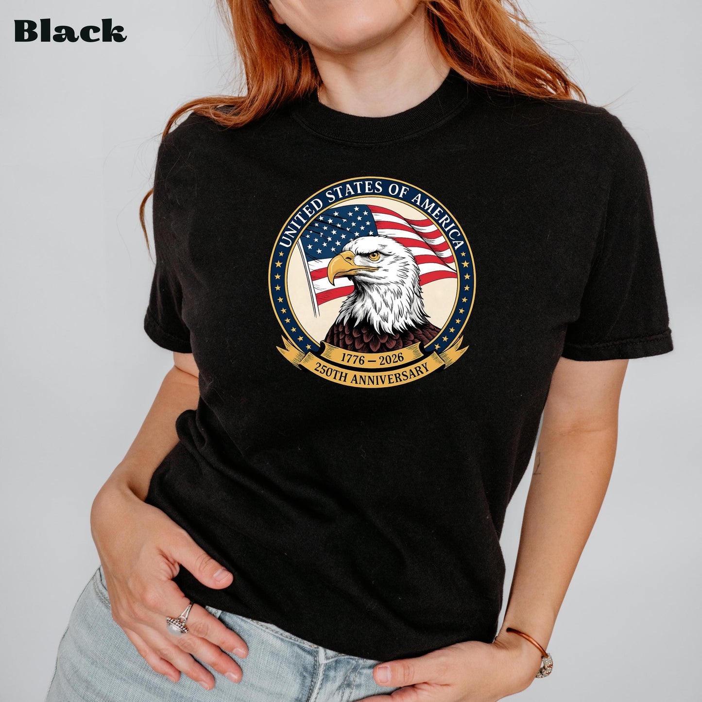 America 250th Anniversary Comfort Colors Sweatshirt, USA 1776-2026 Eagle T-Shirt, Patriotic Independence Day Tee, United States 250 Years | PV54