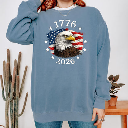 1776-2026 America 250th Anniversary T-Shirt, Patriotic USA Flag Eagle Tee, Made in USA Shirt, Fourth of July Shirt, Independence Day Gift | NI91