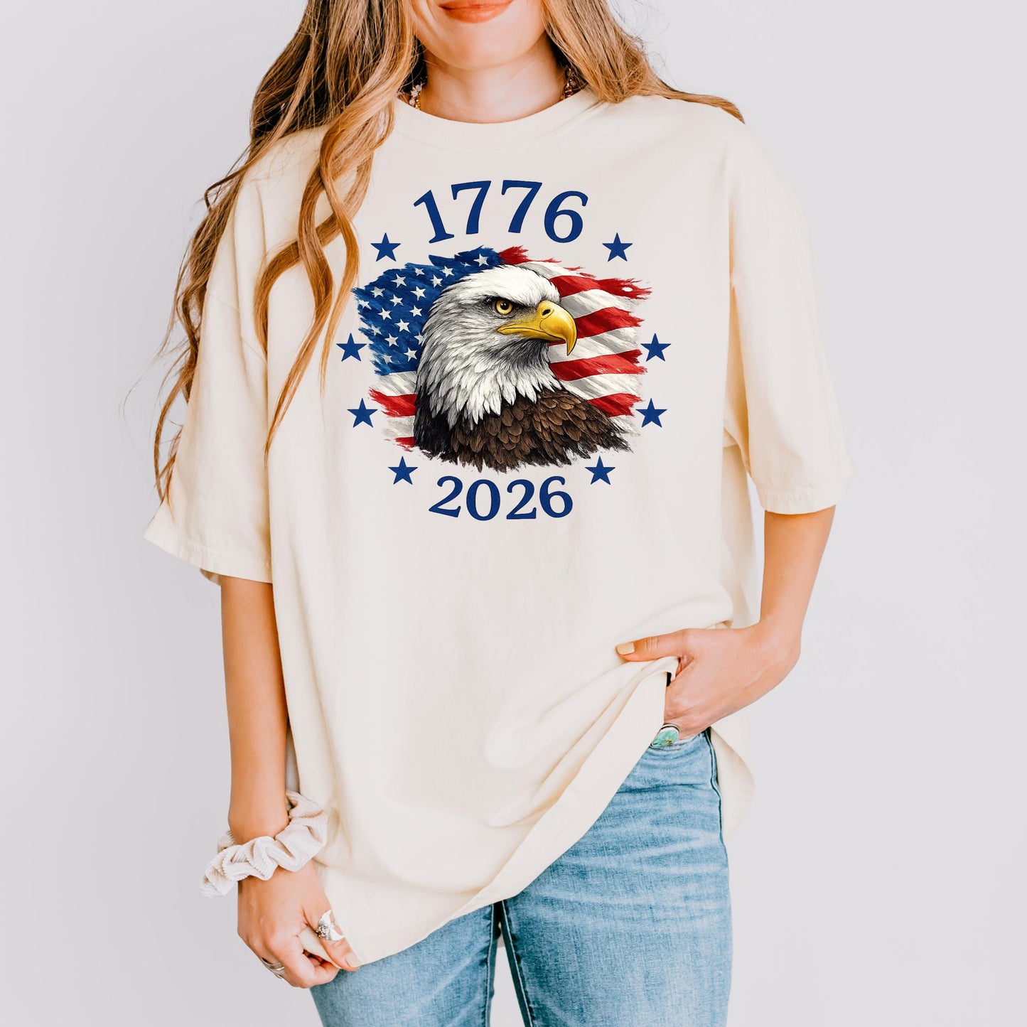 1776-2026 America 250th Anniversary T-Shirt, Patriotic USA Flag Eagle Tee, Made in USA Shirt, Fourth of July Shirt, Independence Day Gift | NI91