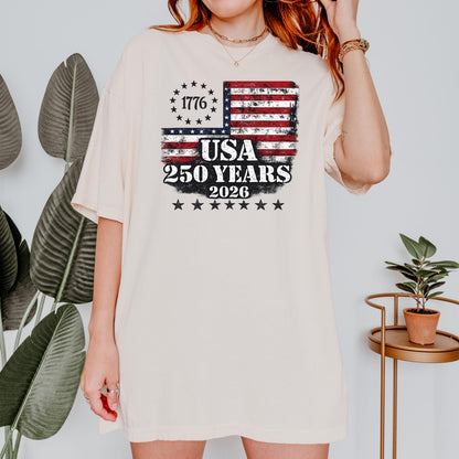 USA Semiquincentennial 250 Years Shirt,American Eagle Patriotic Tee,1776-2026 Freedom Celebration Shirt,Vintage USA Flag Independence Day | JC79
