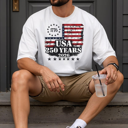 USA Semiquincentennial 250 Years Shirt,American Eagle Patriotic Tee,1776-2026 Freedom Celebration Shirt,Vintage USA Flag Independence Day | JC79