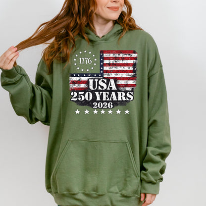 USA Semiquincentennial 250 Years Shirt,American Eagle Patriotic Tee,1776-2026 Freedom Celebration Shirt,Vintage USA Flag Independence Day | JC79