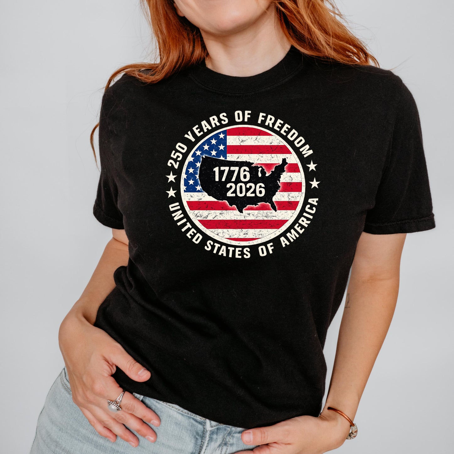 250th Anniversary USA Shirt, 1776-2026 Patriotic Freedom T-Shirt, Fourth of July Retro America Tee | WM82