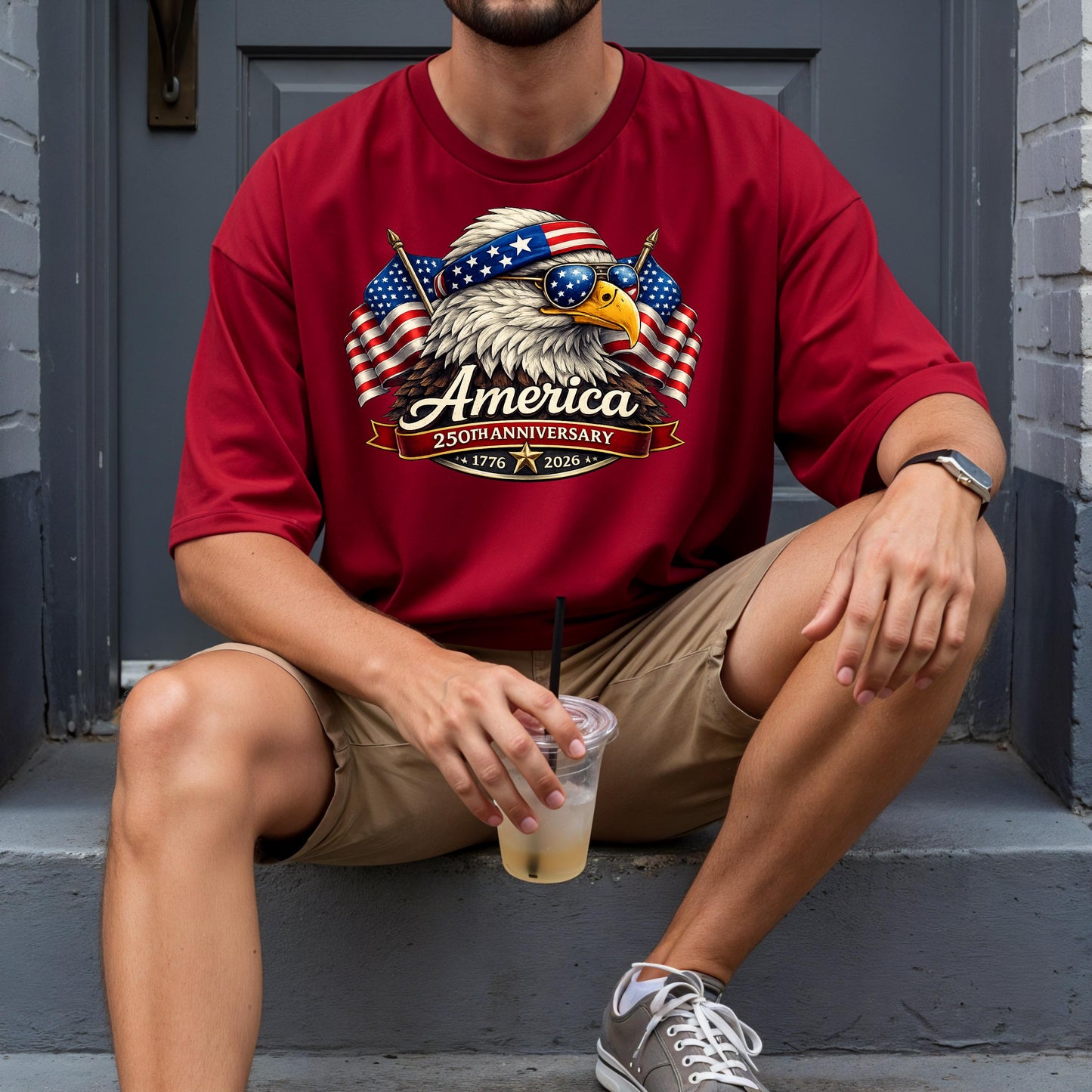 250th Anniversary America 1776-2026 Shirt, Patriotic Eagle USA 250 Tee, Vintage Fourth of July Graphic | RZ21