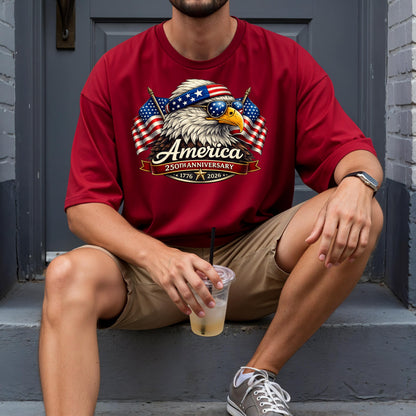 250th Anniversary America 1776-2026 Shirt, Patriotic Eagle USA 250 Tee, Vintage Fourth of July Graphic | RZ21