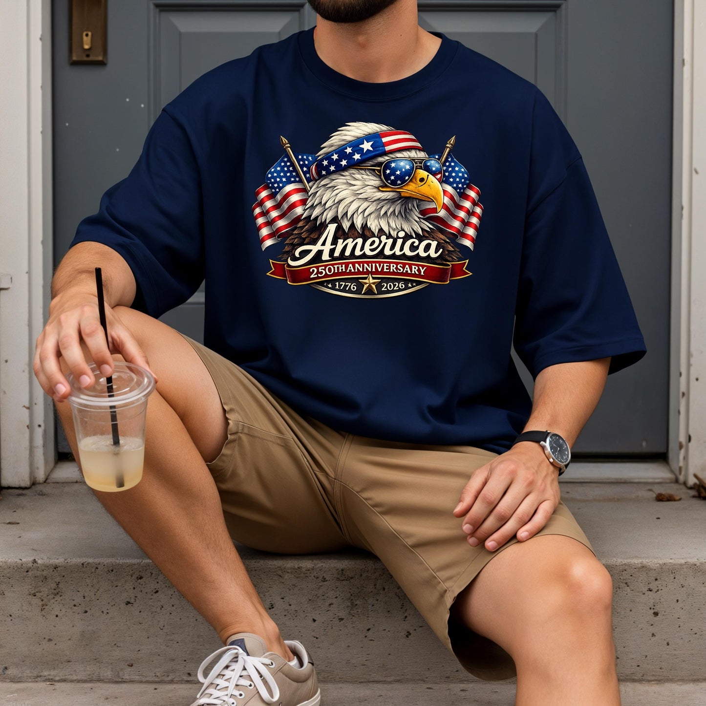250th Anniversary America 1776-2026 Shirt, Patriotic Eagle USA 250 Tee, Vintage Fourth of July Graphic | RZ21