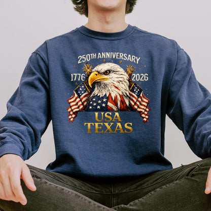 Personalized 250th Anniversary USA Shirt, Custom State Patriotic Eagle T-Shirt, America 1776-2026 Tee, Independence Day Shirt | ZV36