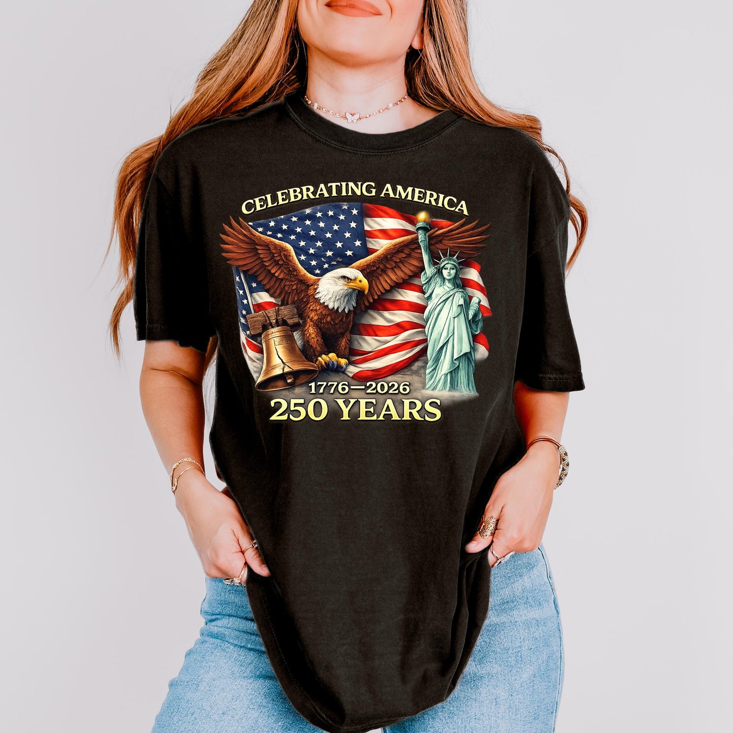 America 250th Anniversary T-Shirt 1776-2026, USA Independence Day Patriotic Tee, 4th of July 250 Years America Gift | ND21