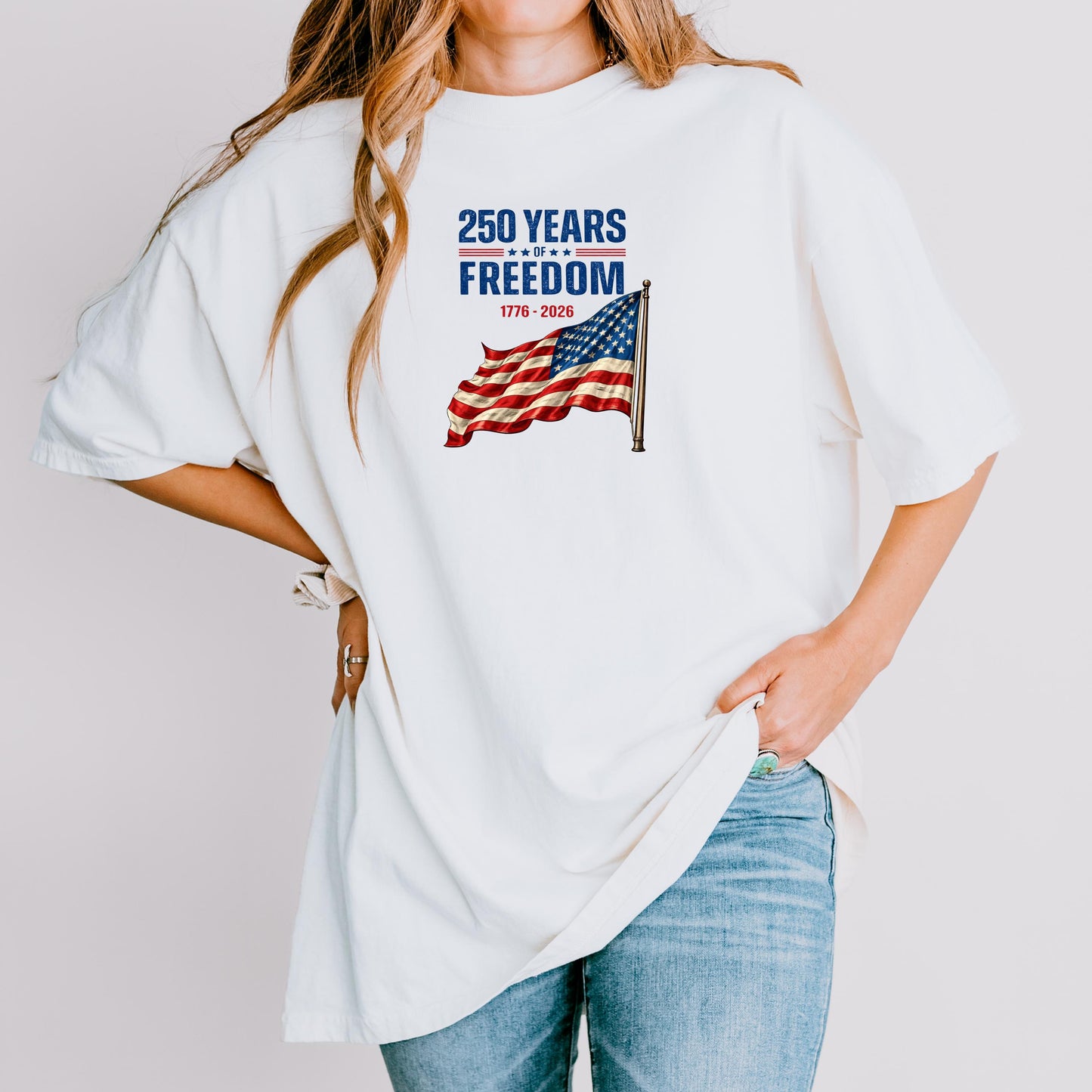 250 Years of Freedom Shirt, 1776-2026 Patriotic USA Tee, American Flag 250th Anniversary T-Shirt, Fourth of July 2026 | FU59
