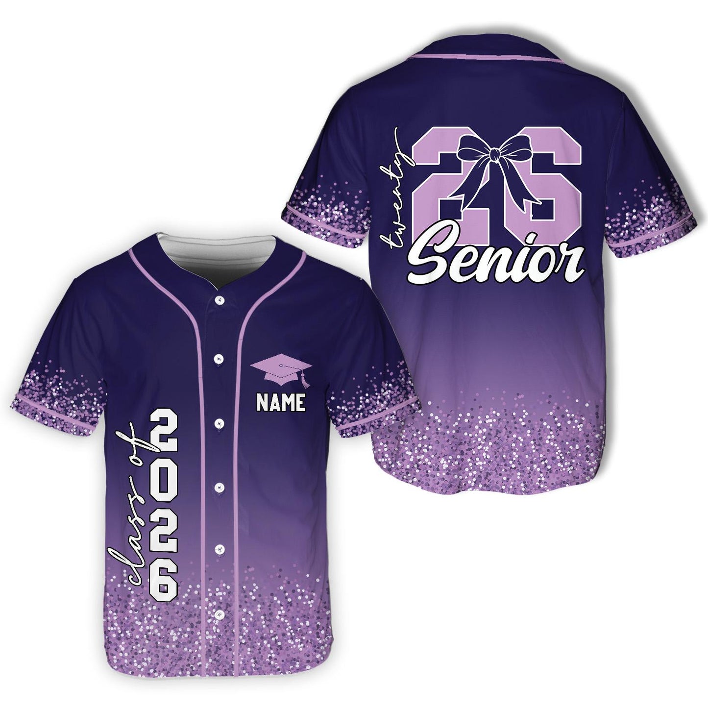 Senior 2026 Baseball Jersey, Glitter Baseball Jersey, Personalized Jersey, Class Off 2026, Graduation, Senior Gifts | OU89