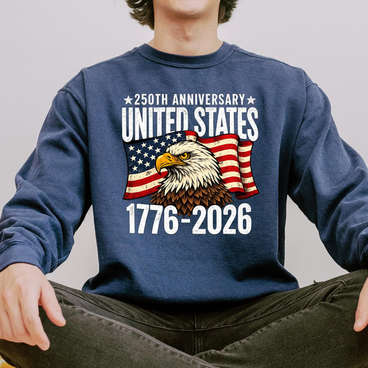 USA 250th Anniversary Comfort Colors Shirt, USA Flag Vintage T-Shirt, USA 250th Anniversary Independence Day Tee, Patriotic Eagle Shirt | DA20