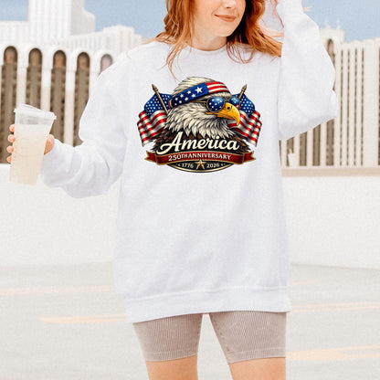 250th Anniversary America 1776-2026 Shirt, Patriotic Eagle USA 250 Tee, Vintage Fourth of July Graphic | RZ21