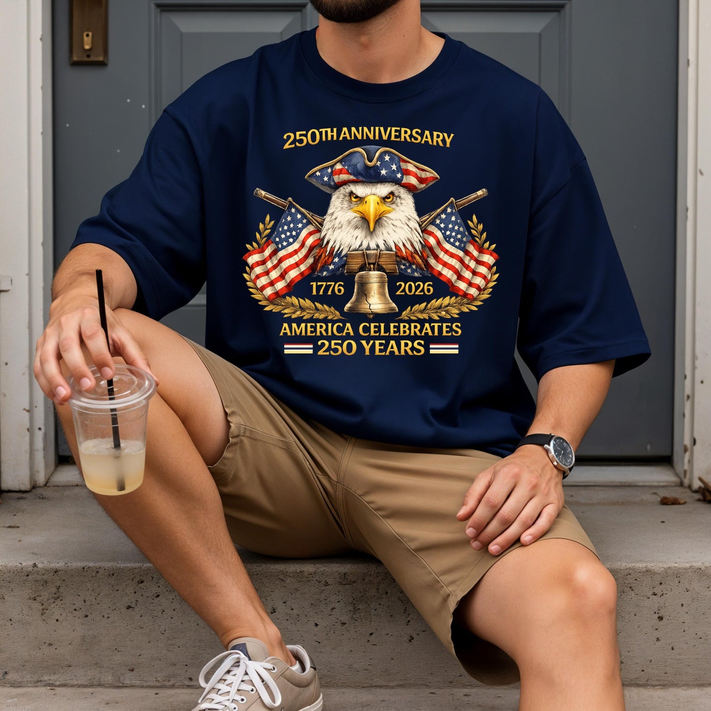 USA 250th Anniversary Eagle Shirt, 1776 2026 Patriotic America Celebrates 250 Years Tee, Vintage American Flag Independence Day Shirt | QT95
