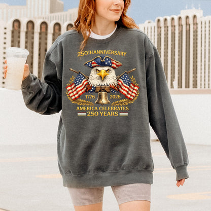 USA 250th Anniversary Eagle Shirt, 1776 2026 Patriotic America Celebrates 250 Years Tee, Vintage American Flag Independence Day Shirt | QT95