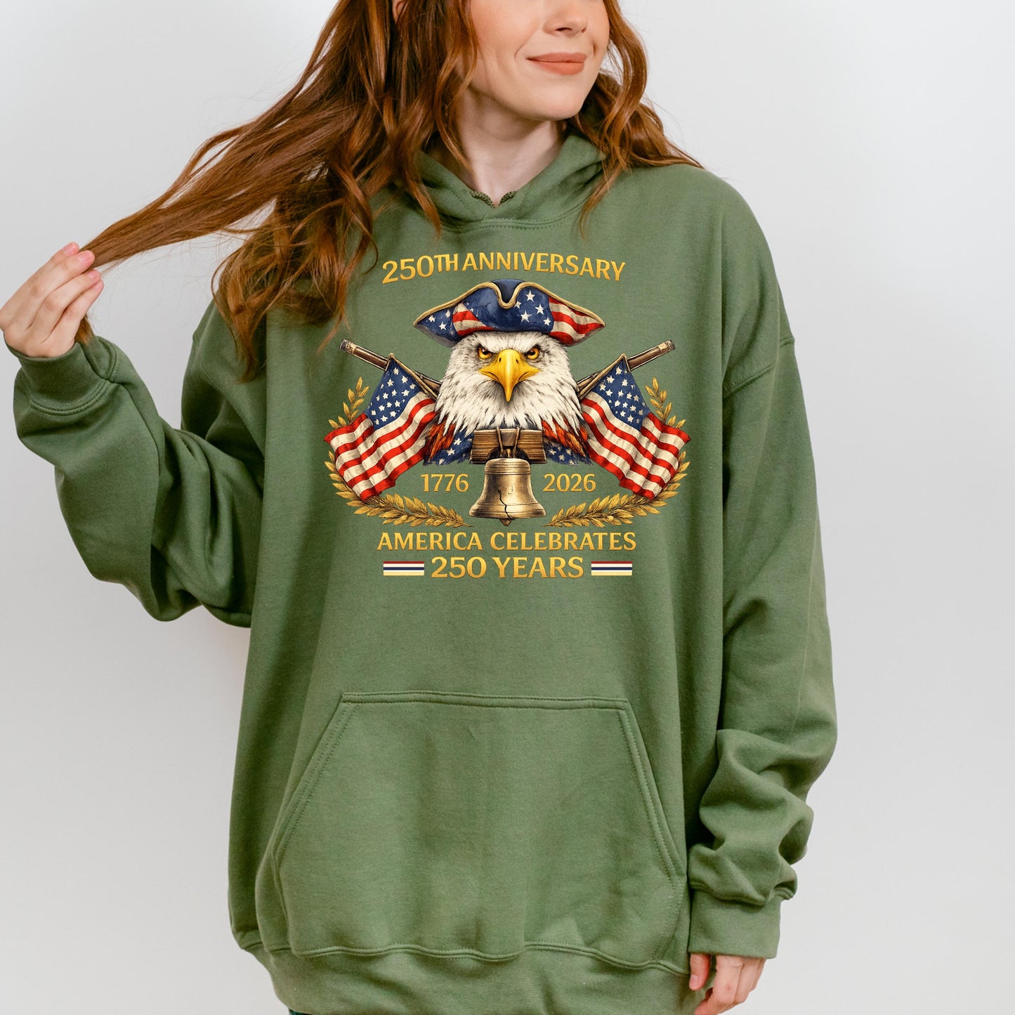 USA 250th Anniversary Eagle Shirt, 1776 2026 Patriotic America Celebrates 250 Years Tee, Vintage American Flag Independence Day Shirt | QT95