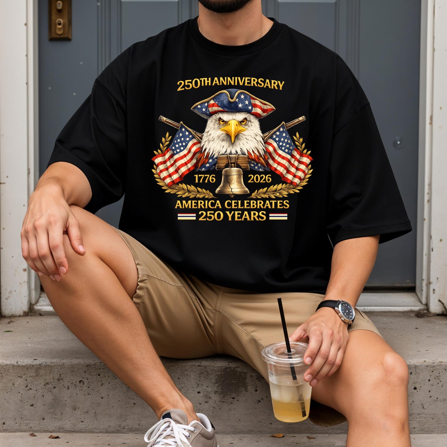 USA 250th Anniversary Eagle Shirt, 1776 2026 Patriotic America Celebrates 250 Years Tee, Vintage American Flag Independence Day Shirt | QT95