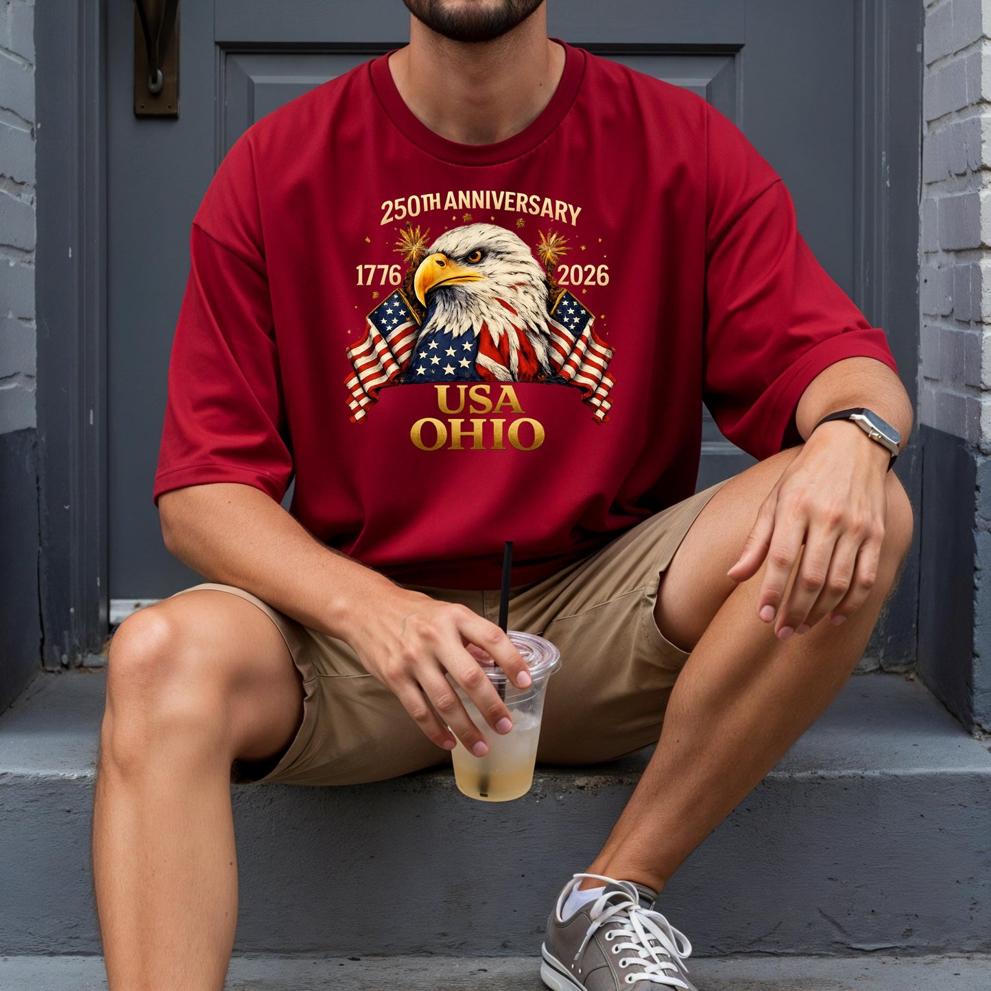 Personalized 250th Anniversary USA Shirt, Custom State Patriotic Eagle T-Shirt, America 1776-2026 Tee, Independence Day Shirt | ZV36