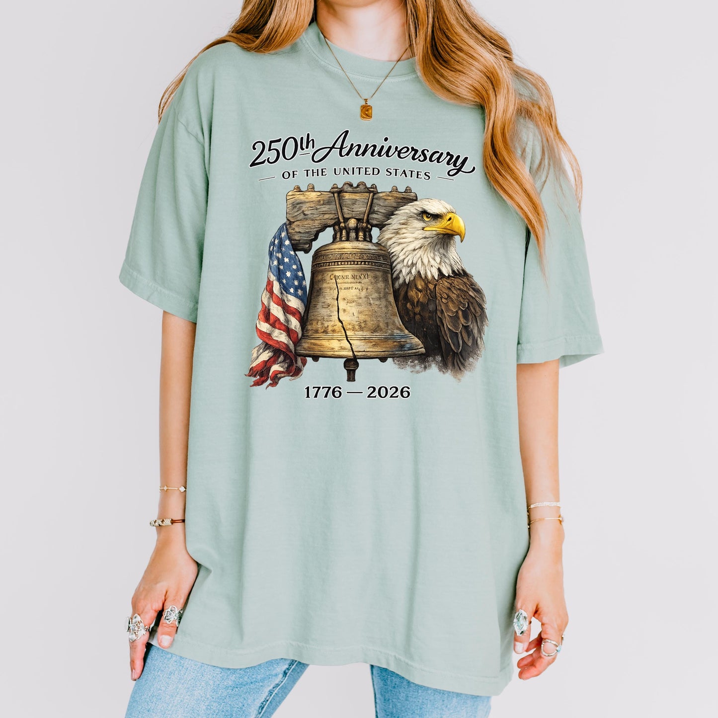 America 250th Anniversary Shirt, Liberty Bell Eagle Patriotic Tee, 1776-2026 United States Shirt, Independence Day Comfort Colors T-Shirt | CD99