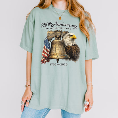 America 250th Anniversary Shirt, Liberty Bell Eagle Patriotic Tee, 1776-2026 United States Shirt, Independence Day Comfort Colors T-Shirt | CD99