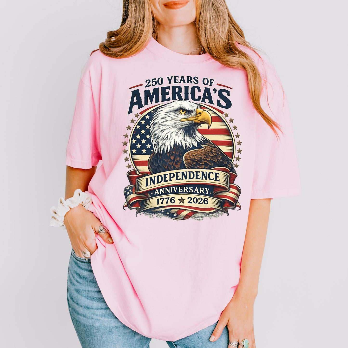 USA Semiquincentennial 250 Years Shirt,American Eagle Patriotic Tee,1776-2026 Freedom Celebration Shirt,Vintage USA Flag Independence Day | JC79