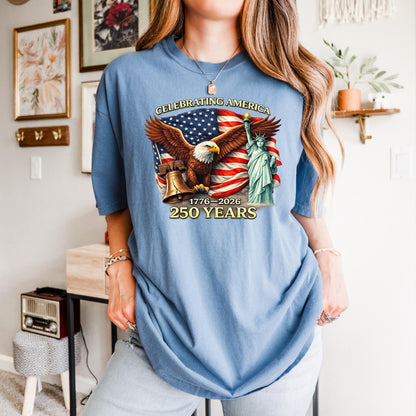 America 250th Anniversary T-Shirt 1776-2026, USA Independence Day Patriotic Tee, 4th of July 250 Years America Gift | ND21