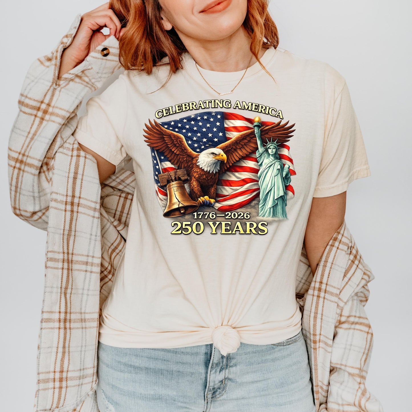 America 250th Anniversary T-Shirt 1776-2026, USA Independence Day Patriotic Tee, 4th of July 250 Years America Gift | ND21