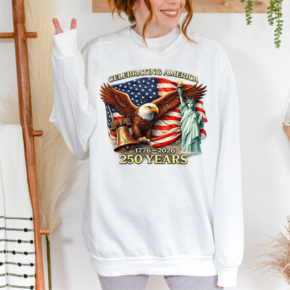 America 250th Anniversary T-Shirt 1776-2026, USA Independence Day Patriotic Tee, 4th of July 250 Years America Gift | ND21