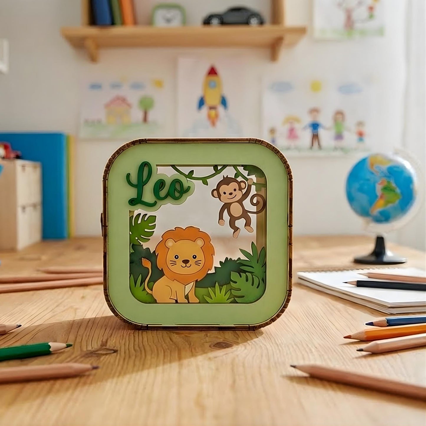 Personalized Kids Piggy Bank | Custom Name Wooden Money Box | Nursery Decor Savings Bank | Baby Shower Gift | Kids Coin Bank