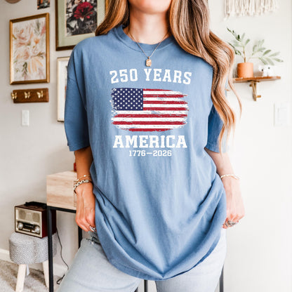 Comfort Colors® Retro Usa 250 Shirt,250th Anniversary United States Shirt, Usa Flag Tee, 4th of July Shirt, Patriotic Gift | ZE99