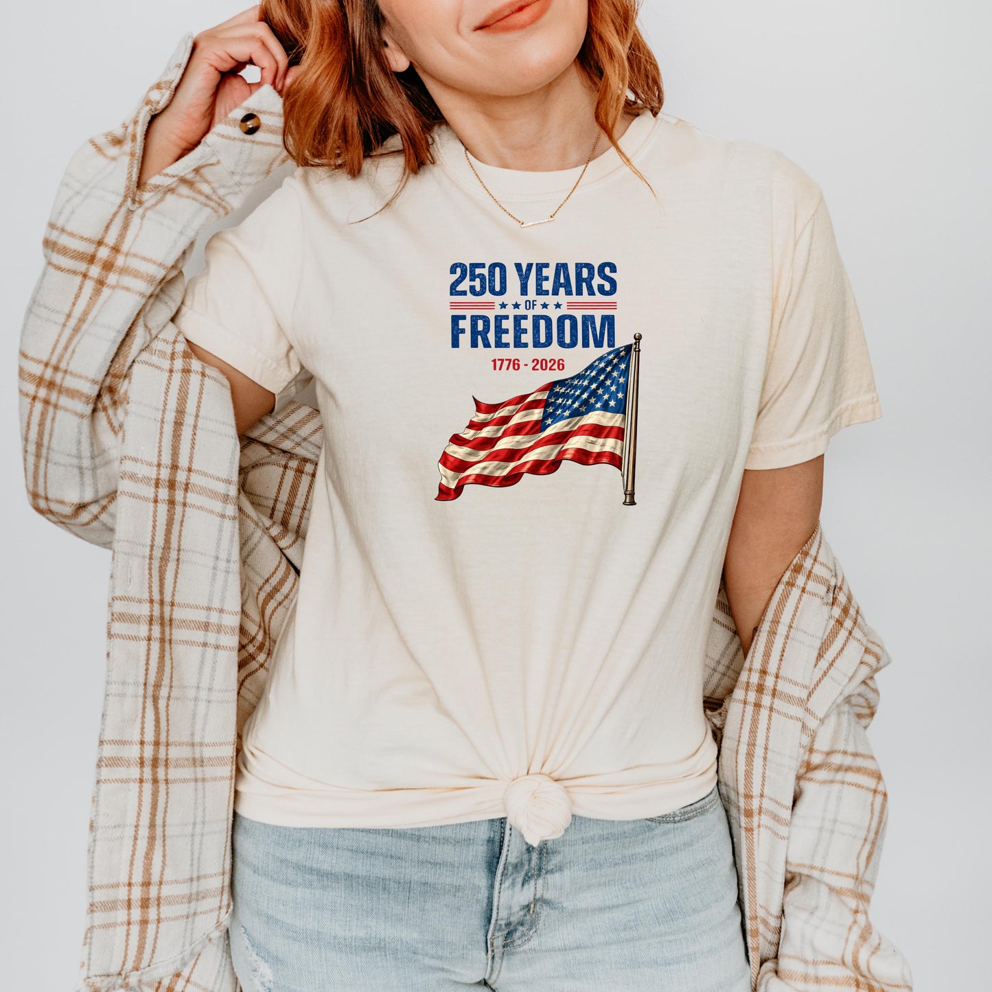 250 Years of Freedom Shirt, 1776-2026 Patriotic USA Tee, American Flag 250th Anniversary T-Shirt, Fourth of July 2026 | FU59