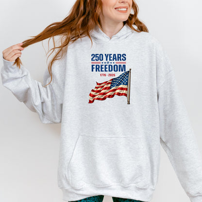 250 Years of Freedom Shirt, 1776-2026 Patriotic USA Tee, American Flag 250th Anniversary T-Shirt, Fourth of July 2026 | FU59