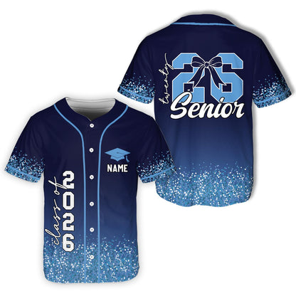 Senior 2026 Baseball Jersey, Glitter Baseball Jersey, Personalized Jersey, Class Off 2026, Graduation, Senior Gifts | OU89
