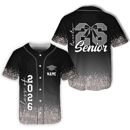 Senior 2026 Baseball Jersey, Glitter Baseball Jersey, Personalized Jersey, Class Off 2026, Graduation, Senior Gifts | OU89