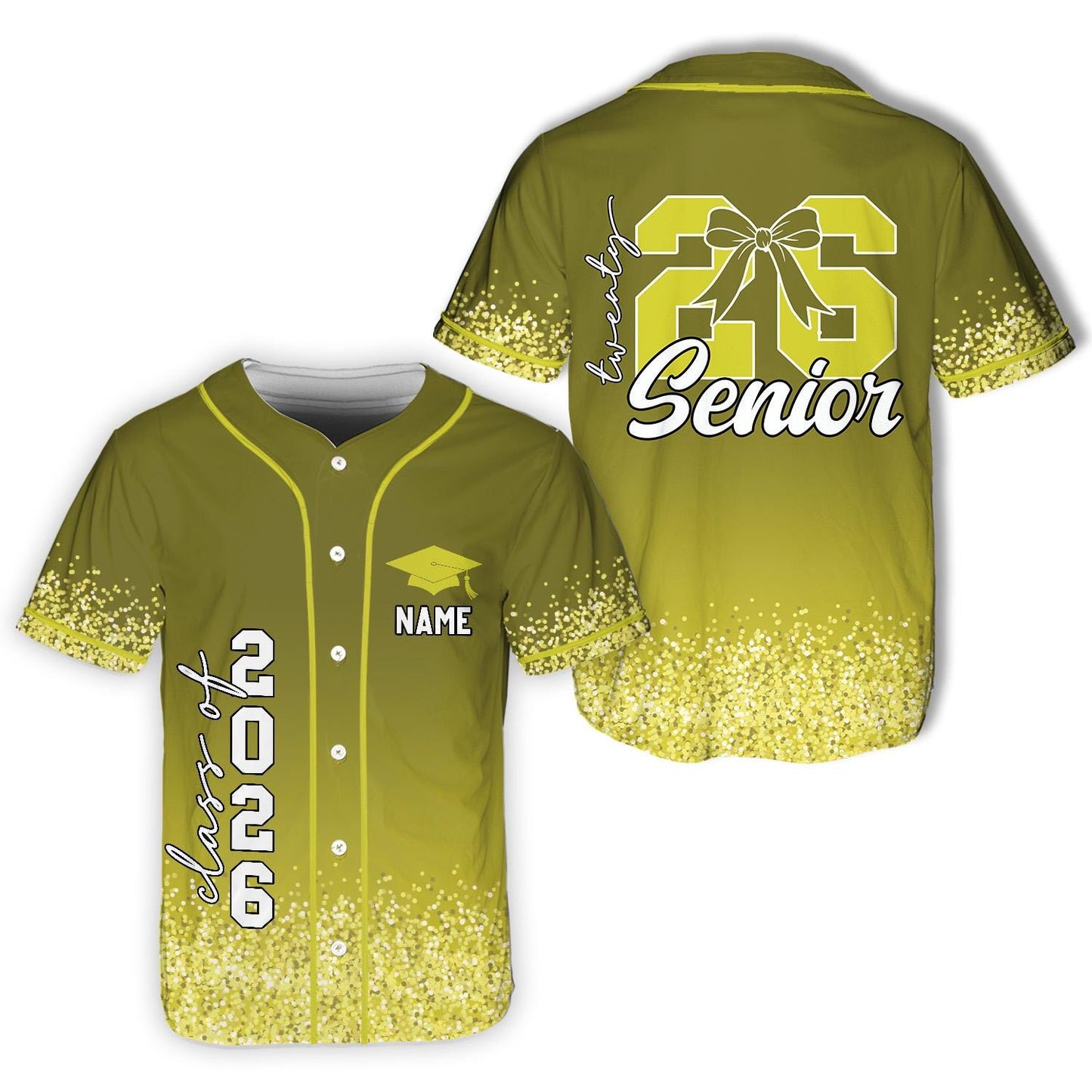 Senior 2026 Baseball Jersey, Glitter Baseball Jersey, Personalized Jersey, Class Off 2026, Graduation, Senior Gifts | OU89