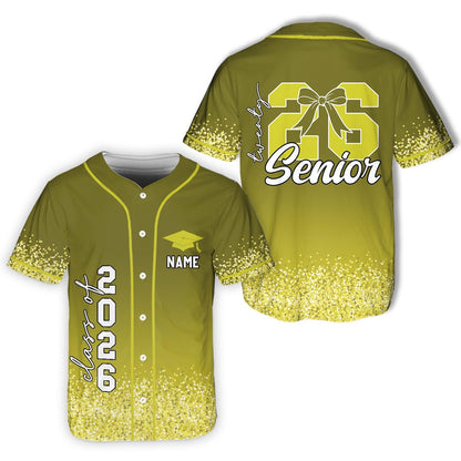 Senior 2026 Baseball Jersey, Glitter Baseball Jersey, Personalized Jersey, Class Off 2026, Graduation, Senior Gifts | OU89