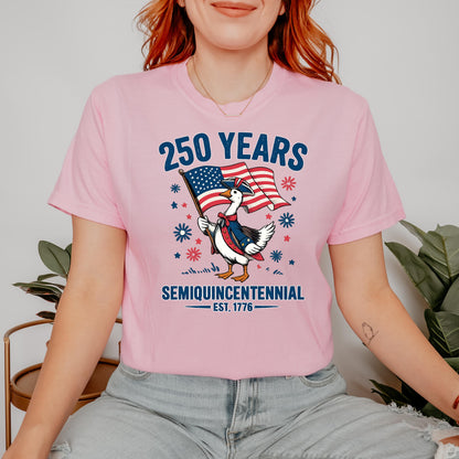 Duck 250th Anniversary Shirt, Patriotic Goose 1776-2026 Tee, America Semiquincentennial Shirt, Funny USA 250 Years Gift | KY46