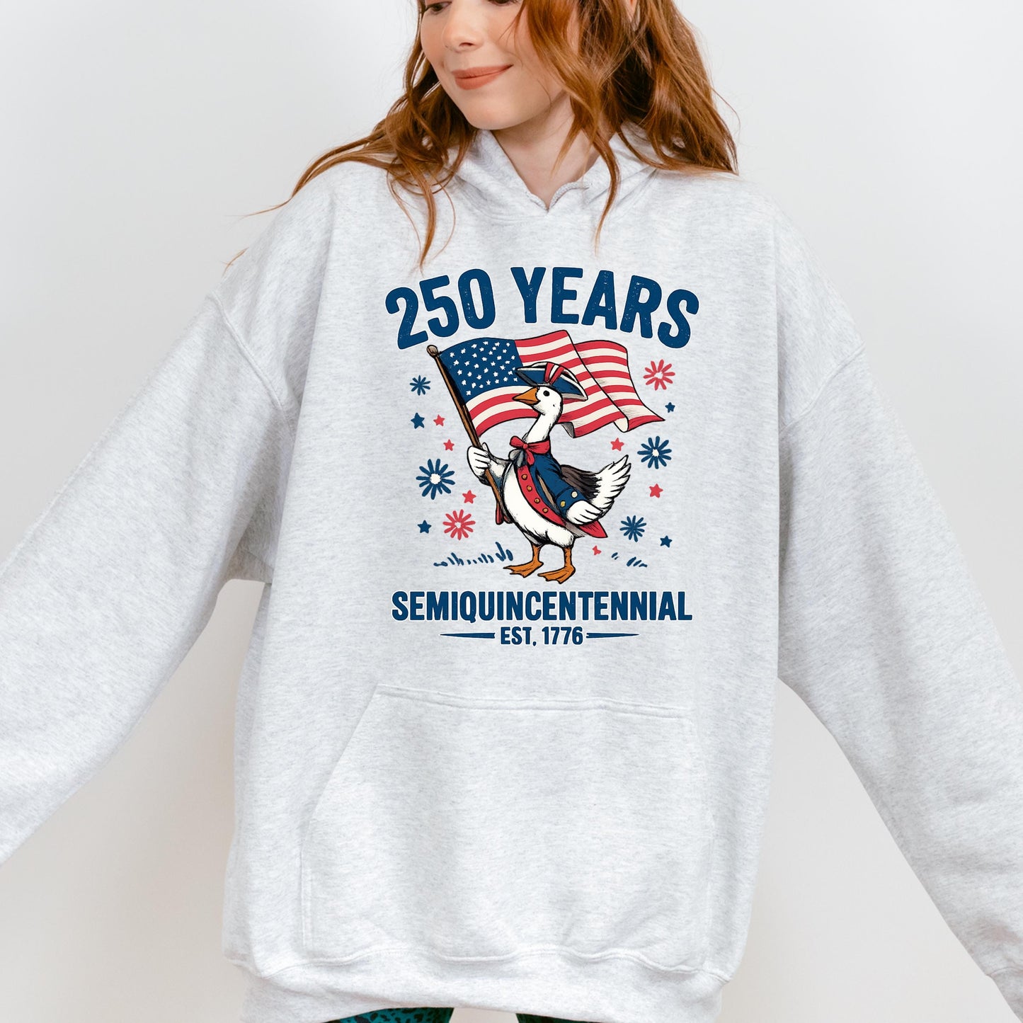 Duck 250th Anniversary Shirt, Patriotic Goose 1776-2026 Tee, America Semiquincentennial Shirt, Funny USA 250 Years Gift | KY46