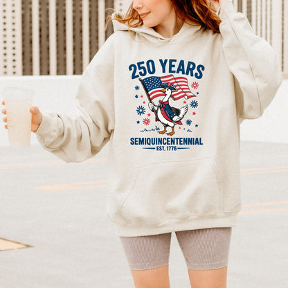 Duck 250th Anniversary Shirt, Patriotic Goose 1776-2026 Tee, America Semiquincentennial Shirt, Funny USA 250 Years Gift | KY46