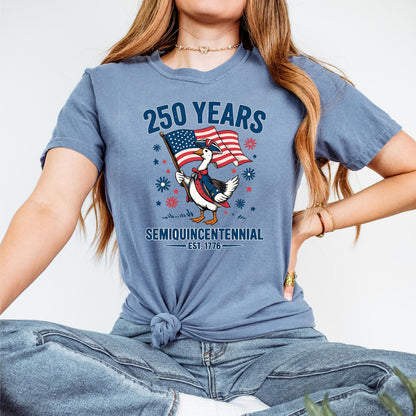 Duck 250th Anniversary Shirt, Patriotic Goose 1776-2026 Tee, America Semiquincentennial Shirt, Funny USA 250 Years Gift | KY46