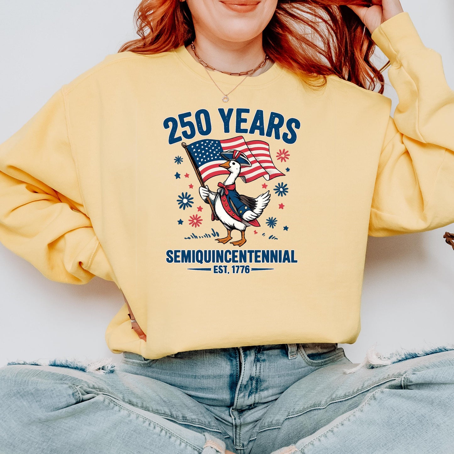 Duck 250th Anniversary Shirt, Patriotic Goose 1776-2026 Tee, America Semiquincentennial Shirt, Funny USA 250 Years Gift | KY46
