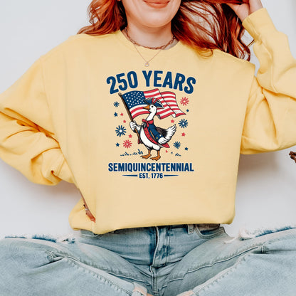 Duck 250th Anniversary Shirt, Patriotic Goose 1776-2026 Tee, America Semiquincentennial Shirt, Funny USA 250 Years Gift | KY46
