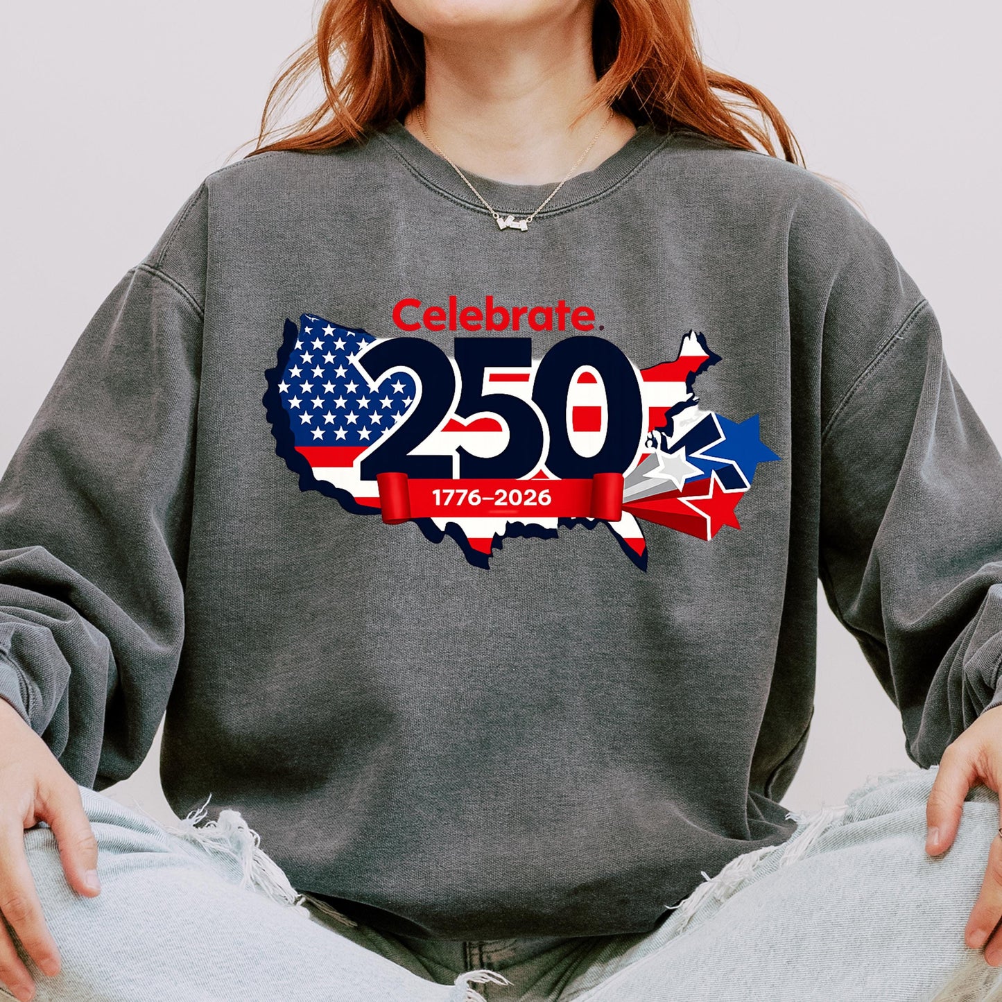 USA 250th Anniversary Shirt, Celebrate America 1776-2026 T-Shirt, Patriotic USA Map Tee, 4th of July Shirt, American Flag Shirt | MY58