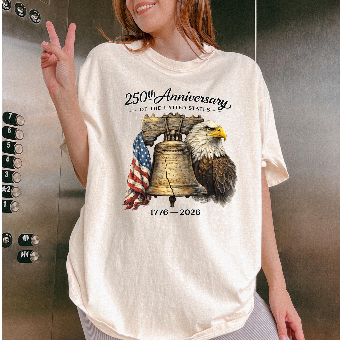 America 250th Anniversary Shirt, Liberty Bell Eagle Patriotic Tee, 1776-2026 United States Shirt, Independence Day Comfort Colors T-Shirt | CD99