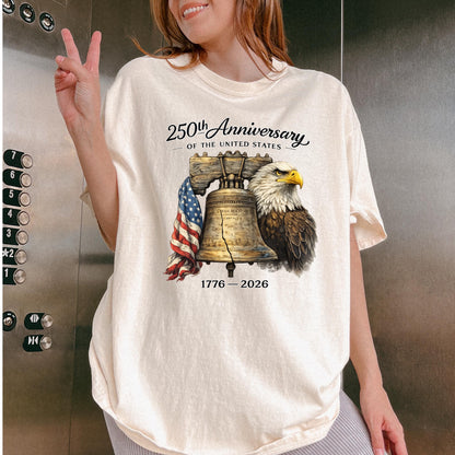 America 250th Anniversary Shirt, Liberty Bell Eagle Patriotic Tee, 1776-2026 United States Shirt, Independence Day Comfort Colors T-Shirt | CD99