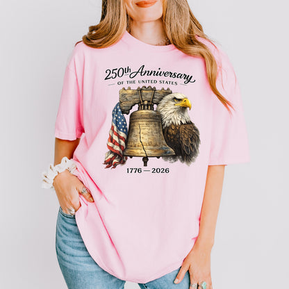 America 250th Anniversary Shirt, Liberty Bell Eagle Patriotic Tee, 1776-2026 United States Shirt, Independence Day Comfort Colors T-Shirt | CD99