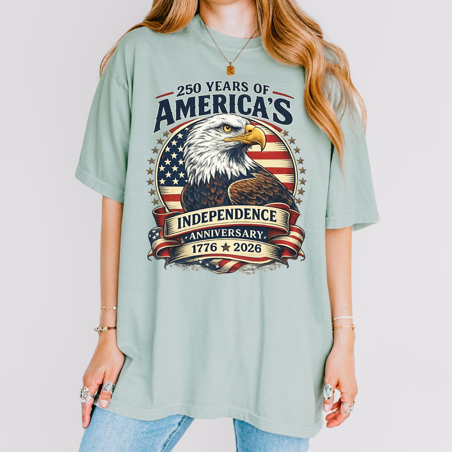 USA Semiquincentennial 250 Years Shirt,American Eagle Patriotic Tee,1776-2026 Freedom Celebration Shirt,Vintage USA Flag Independence Day | JC79